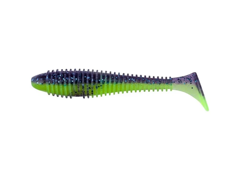 Novinka Keitech Gumová nástraha Swing Impact FAT 3,8" 9,6cm 8,5g Violet Lime Berry 6ks