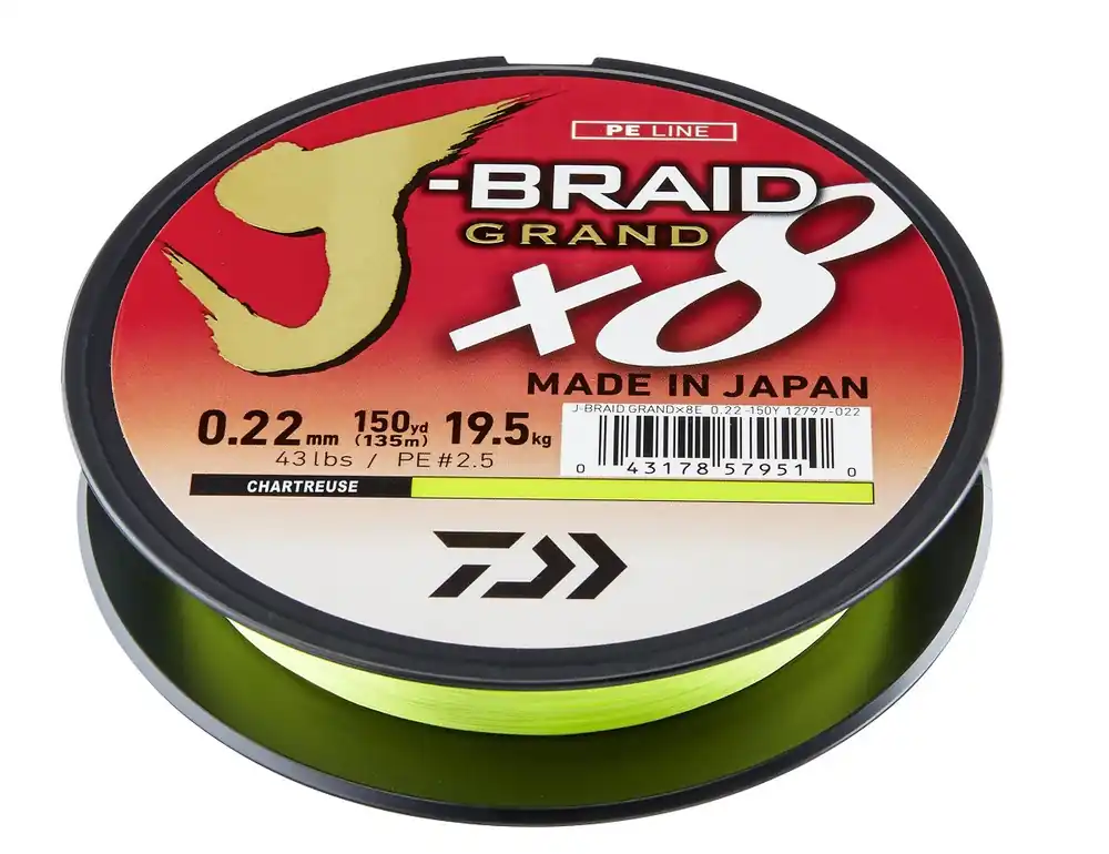 DAIWA J-BRAID GRAND X8 CHARTREUSE 0,06 mm / 135m Must-Have