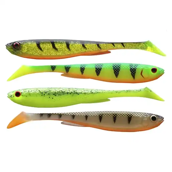 Kup Teď SADA GUMOVÝCH NÁSTRAH DAIWA PROREX SLIM SHADY FLASH SET 10,5 CM / 4 KS