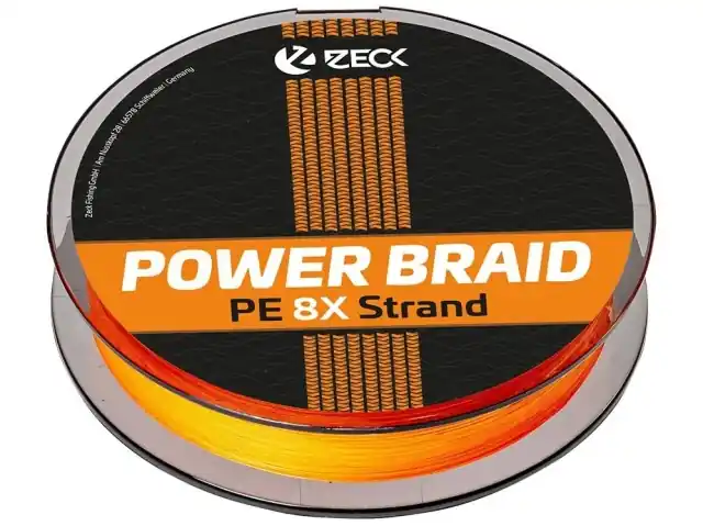 Zeck Pletená šňůra Powerbraid 8X Oranžová 300m 0,18 mm Super Cena