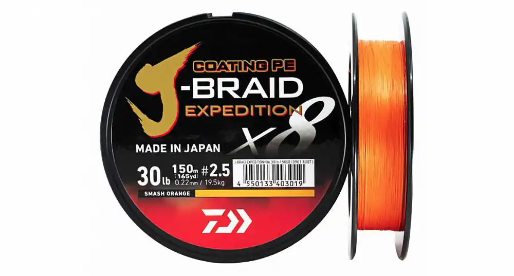 Koupit Online DAIWA splétaná šňůra J-BRAID Expedition X8 0,18 mm / 150m / 12,3 kg