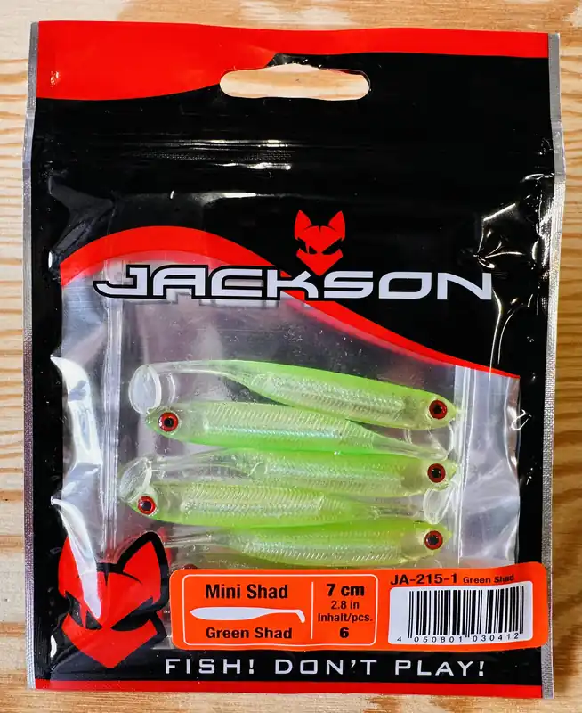 Gumové nástrahy JACKSON Mini Shad 7 cm / (6ks) / JA-215-1 Green Shad Nejprodávanější