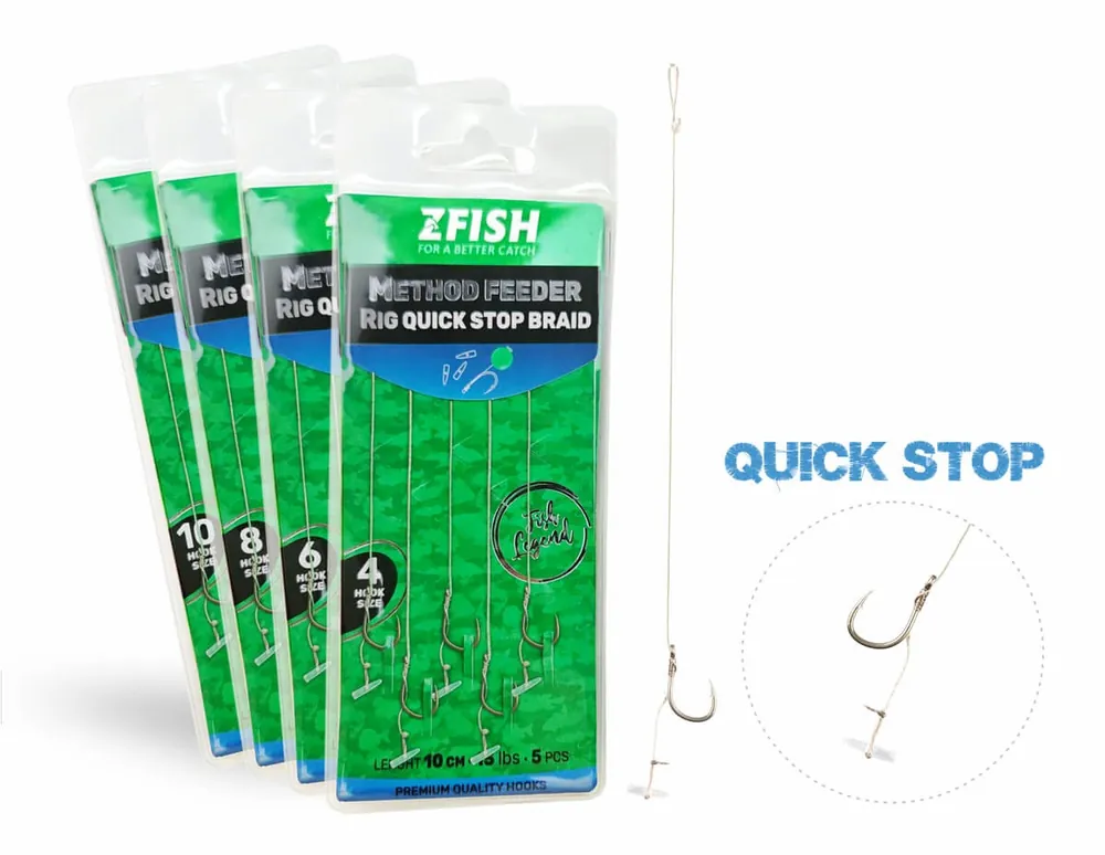 ZFISH Návazec Method Feeder Rig Quick Stop Braid vel.6 Sezónní Sleva