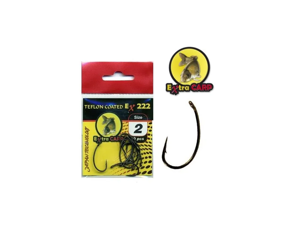 Výhodná Nabídka HÁČKY EXTRA CARP TEFLON HOOKS série Ex 222 bal.10ks vel. 8
