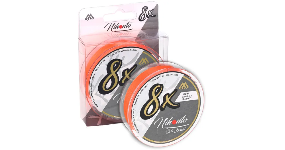 PLETENÁ ŠŇŮRA - MIKADO NIHONTO OCTA BRAID - 0.4mm/39.8kg/300m - FLUO/ORANŽOVÁ Top Prodej