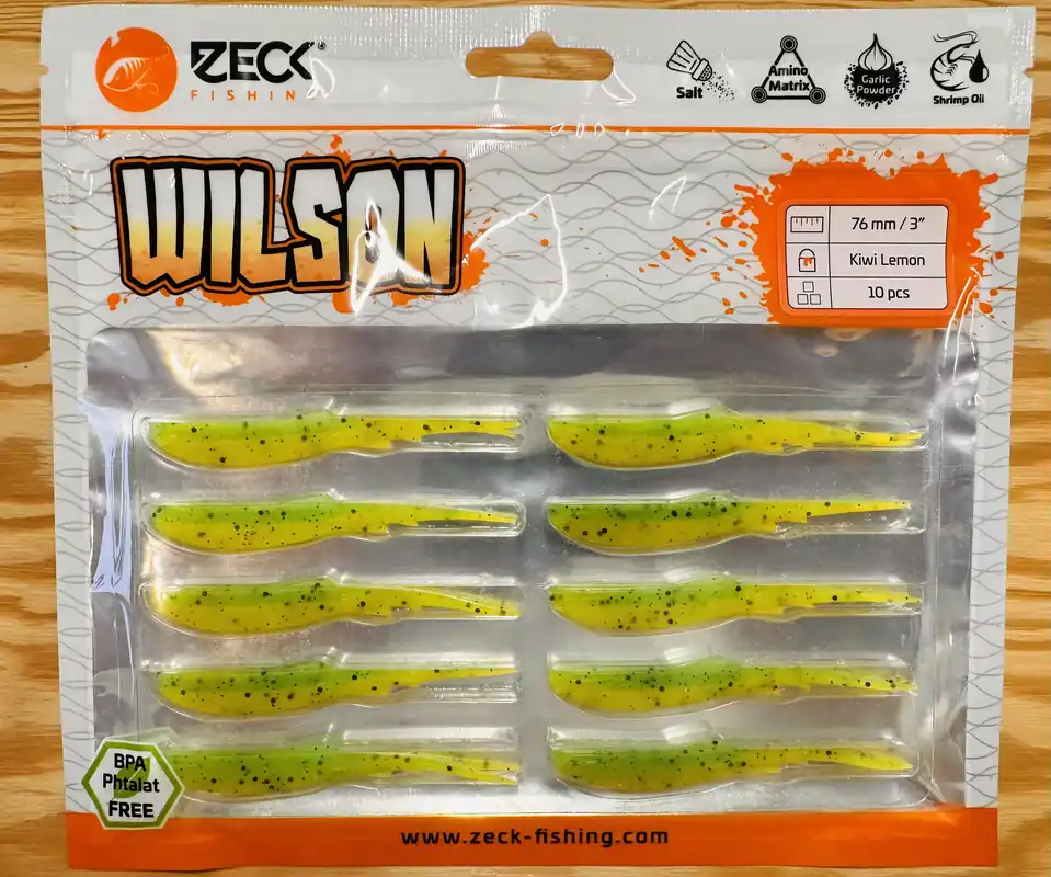 Dokud Zásoby Vydrží ZECK GUMOVÉ NÁSTRAHY WILSON 3" / KIWI LEMON / 7,6 cm / 10 ks
