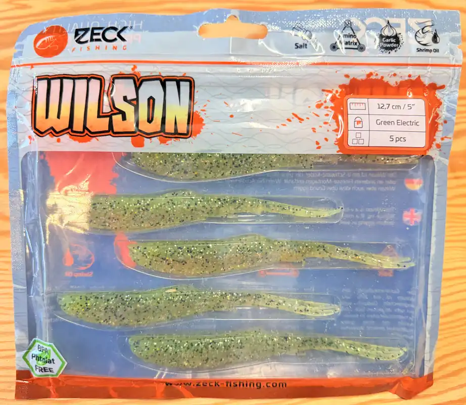 Poslední Šance ZECK GUMOVÉ NÁSTRAHY WILSON 5" / GREEN ELECTRIC / 12,7 cm / 5 ks