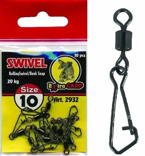 EXTRA CARP ROLLING SWIVEL/HOOK SNAP OBRATLÍK S KARABINOU VEL. 20 / 10 ks Nejlepší Cena