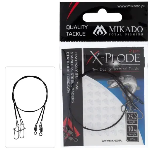 MIKADO OCELOVÉ LANKO S OBRATLÍKEM A KARABINKOU / 15 cm / 10 kg / 2ks Akční Nabídka