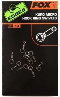 Akce Fox Mikro Obratlík Edges Kuro Micro Hook Ring Swivels 10 ks
