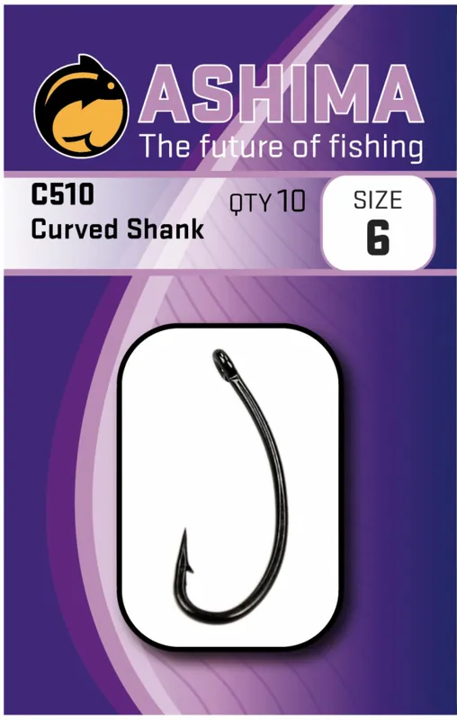 Cenově Výhodný Ashima - Kaprové Háčky C510 Curved Shank 10ks / vel. 8