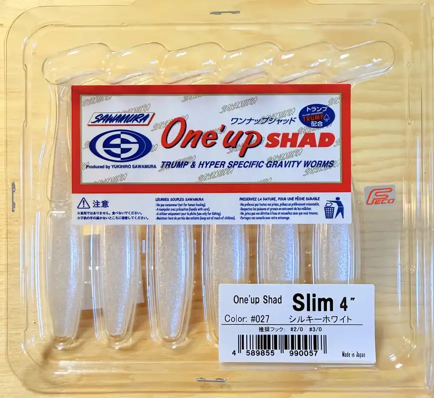 Akční Cena Gumové nástrahy Sawamura One Up Shad Slim 4" 8,4cm / (6ks) / 027 Silky White