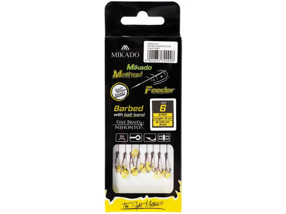 Mikado - Návazec METHOD FEEDER 10 cm s gumičkou – 8 ks / Vel. 10 Dokud Zásoby Vydrží