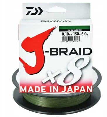 Odeslání Ihned DAIWA Pletená Šňůra J-BRAID X8 ZELENÁ / 0,06 mm / 300m / 4 kg