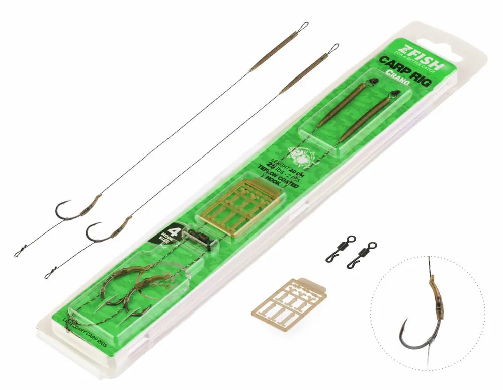 ZFISH Hotové Návazce Crang Carp Rig vel. 2 Nejprodávanější