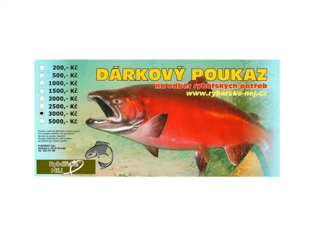 Hit Sezóny Dárkový poukaz Rybářské Nej v hodnotě 3000Kč