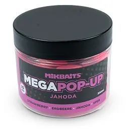 Originální Mikbaits - Plovoucí Fluo boilie Mega 300ml, 25mm - Jahoda