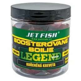 JET FISH Legend Range Boosterované boilie 250ml 24mm Kořeněná kreveta Vrácení Zdarma